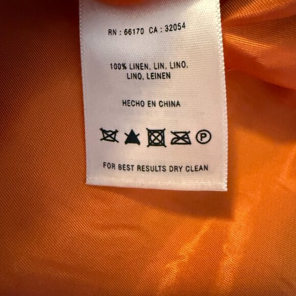 Rachel Zoe Boxy Linen Cropped Terracotta‎ Patterned Shirt Women's L - Picture 5 of 5